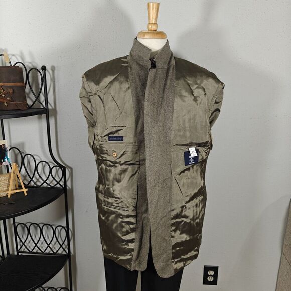 Oak Creek Men's Tweed Sport Coat Blazer Two Button Herringbone Worsted Wool 46R - Picture 13 of 14